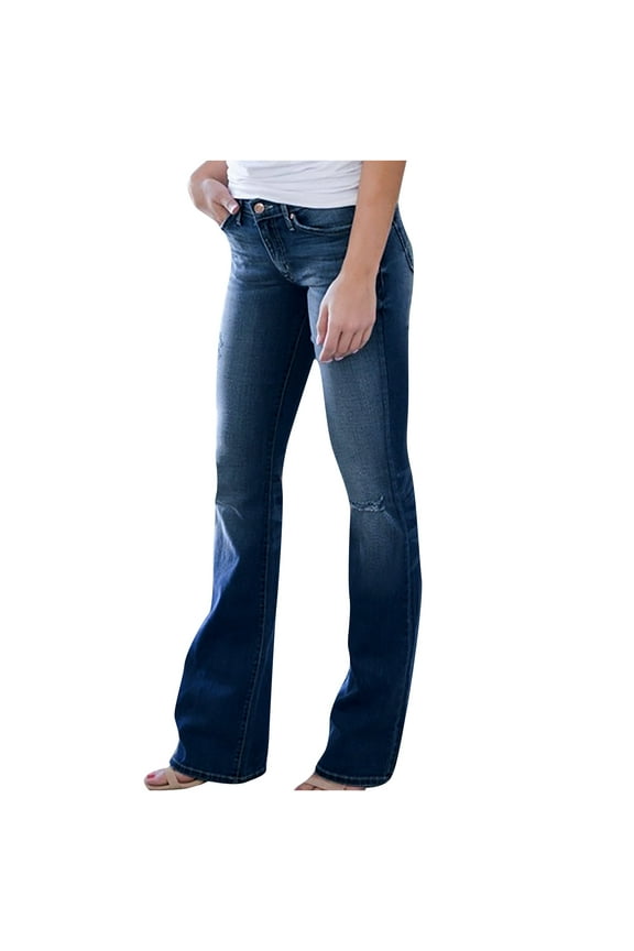 Bootcut Jeans for Women 2025 Retro Mid Rise Wide Leg Solid Bootcut Stretch Slim Denim Flare Pants Fashion Streetwear Black,Drak Blue,Light blue,XS,S,M,L,XL,XXL,XXXL,XXXXL