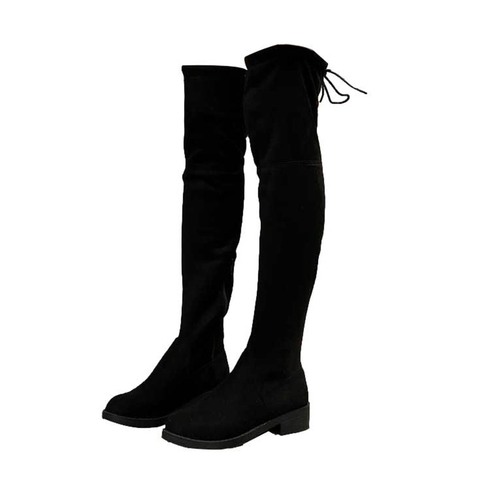 Fanxing Boots Clearance 2024 Thigh High Boots for Womens Over The Knee Patform Chunky Heel