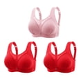 thumbnail image 1 of Fanxing Bra Pack of 3 Bra for Seniors Plus Size Lace Bra Comfortable Underwire Bras Convenient Cotton Bras for Older Women No Underwire L：34C/34D/34DD；36A/36B/36C, 1 of 6
