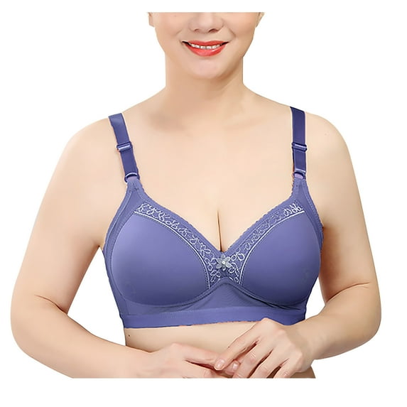 Fanxing Breathable Cool Liftup Air Bra, New Air Bra, Breathable Bras for Women, Comfortable Mesh Sports Bra for Women Plant-Based Bra Blue,46