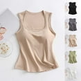 thumbnail image 1 of Fanxing Camisole Tops for Women Built in Bra Tank Tops Cotton Workout Yoga Shirts Basic Tank Tops Layer Padded White,L, 1 of 5