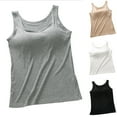 thumbnail image 1 of Fanxing Camisole Tops for Women Summer Spaghetti Strap Basic Padded Tank Top with Built in Bra Workout Yoga Shirts Black,XL, 1 of 6