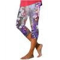 Fanxing Capri Leggings for Women Impressionist Oil PaintingTummy Control Knee Length No Pockets High Waisted Yoga Pants Soft Workout TightsMulticolor,XL