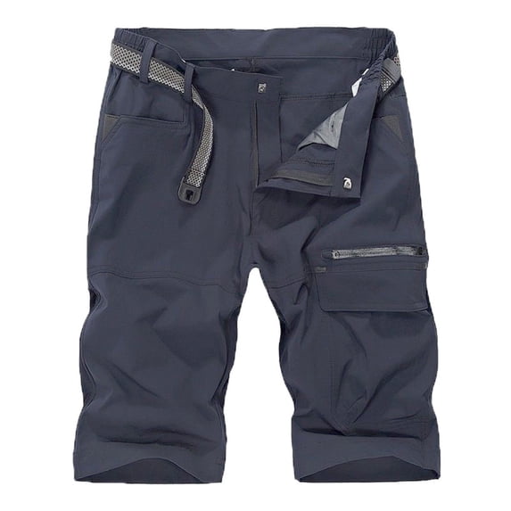 Fanxing Cargo Short for Men Outdoor Hiking Work Cotton Blend Casual Shorts Pockets Cargo Shorts Lightweight Summer Outdoor Work Short No Belt Short Mens Workout Shorts Gray,XL