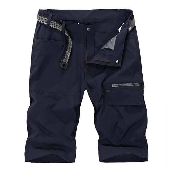 Fanxing Cargo Short for Men Outdoor Hiking Work Cotton Blend Casual Shorts Pockets Cargo Shorts Lightweight Summer Outdoor Work Short No Belt White Cargo Shorts Men Blue,XXXXL