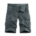 thumbnail image 1 of Fanxing Cargo Shorts for Men Classic Fit Short Cargo Pants with Multi-Pocket Outdoor Shorts No Belt Short Mens Sweatpants Joggers Gray,M, 1 of 5
