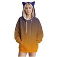 thumbnail image 1 of Fanxing Cat Hoodies for Women Teen Girls Oversized Fleece Drawstring Sweatshirt Fashion Gradient Long Sleeve Pullover Cute Sweater Orange XL, 1 of 5