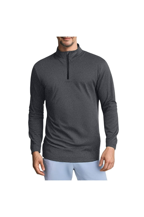 Men's Quarter Zip Pullover Lightweight Long Sleeve Golf Shirts 1/4 Half Zip Sweatshirts