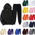 thumbnail image 1 of Fanxing Christmas Deals Women Oversized Sweatshirts with Sweatpants Mens 2 Piece Sweatsuits Comfort Solid Color Tracksuit Sport Suit Fall Fleece Outfits 2pcs Joggers Sets Clearance Deals, 1 of 8