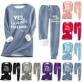 thumbnail image 1 of Fanxing Christmas Deals Women Warm Fleece Lined Outfits Crewneck Casual Long Sleeve Top with Pants Soft Pajamas Sets Christmas Gift Clearance 2025, 1 of 9