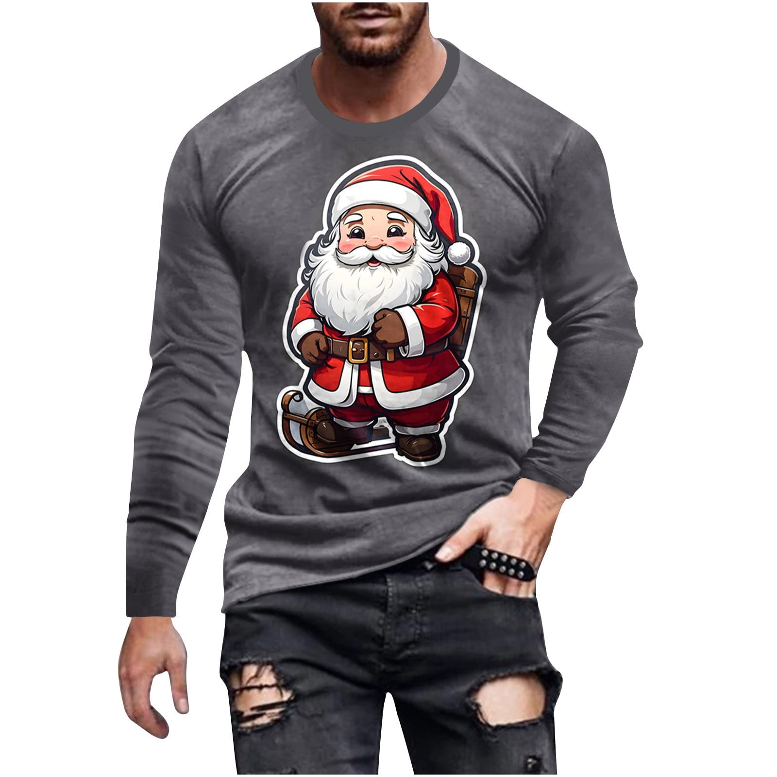 Fanxing Christmas Mens Ugly Sweaters TShirts for Men's Short Sleeve