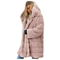 thumbnail image 1 of Fanxing Women's Long Sleeve Open Front Fuzzy Faux Fur Coat Winter Warm Lapel Fleece Coat Long Cardigan Jacket Overcoat Pink S, 1 of 4