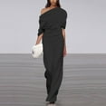 thumbnail image 1 of Fanxing ChristmasDeals Clearance Womens One Shoulder Jumpsuit Outfits Fall Dressy Casual Rompers Solid Half Sleeve Suspender Long Pants Black,XXL, 1 of 6