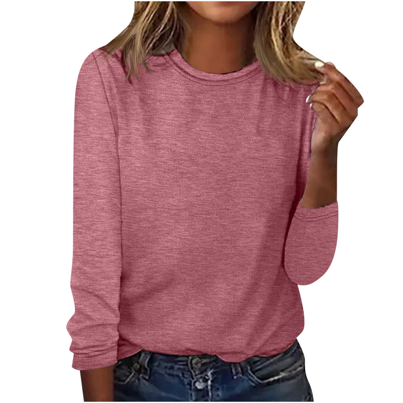 Oiangi Women's Fall Sweatshirt – Trendy 2023 Crewneck Pullover, Long Sleeve Casual Tops