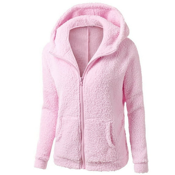 Fanxing Clearance 2025 Junior Girl Sherpa Fleece Hoodie Jacket Plus Size Full Zip Long Sleeve Fluffy Sweatshirts Hoodies Pocket Soft Jackets Coat Outwear S,M,L,XL,XXL,XXXL,XXXXL,XXXXXL