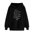 thumbnail image 1 of Fanxing Teen Girls Plus Size Hoodies, Heartbeat Hoodies for Juniors Sweatershirt ,2025 Fall Fashion Lightweight Drawstring Pullovers for Women Black L, 1 of 5