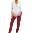 thumbnail image 1 of Fanxing Two Piece Sweatsuit Womens Plus with Zip Up Hoodie Jackets Loose Fit Zipper Sweatshirts and Sweatpants 2pcs Outfits Jogger Sets Red,XXL, 1 of 1