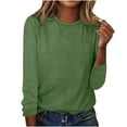 thumbnail image 1 of Fanxing Womens Sweatshirt Long Sleeve Crewneck Pullover Tops Pure Color Casual Sweatshirts Trendy Fall Blouse Basic Shirts Army Green XL, 1 of 4