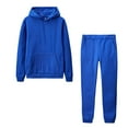 thumbnail image 1 of Fanxing Clearance Deals Men Solid Pullover Jogging Suits Hoodie & Sweatpants Tracksuit 2 Piece Outfits Jogging Suits, 1 of 6