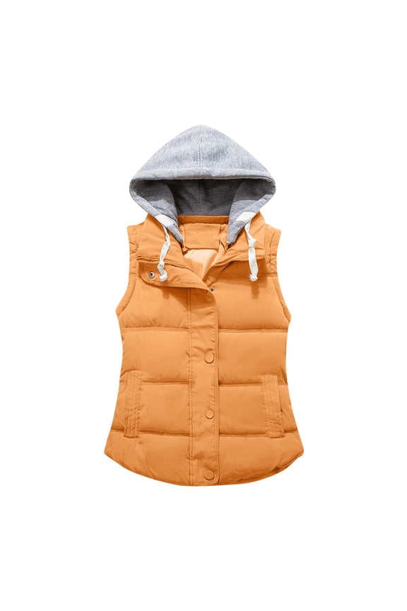 Vests for Women Puffer Down Coat Winter Vests Outerwear Ladies Jackets Lightweight Outerwear with Hood