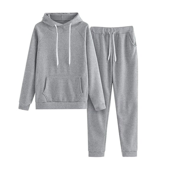 Fanxing Women Men Solid Pullover Jogging Suits Hoodie & Sweatpants Tracksuit 2 Piece Outfits Jogger Suit Sweatsuits