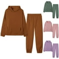thumbnail image 1 of Fanxing Women Solid Pullover Jogging Suits Hoodie Sweatpants 2pcs Tracksuit 2 Piece Outfits Jogging Suits, 1 of 8