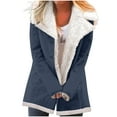 thumbnail image 1 of Fanxing Clearance Deals Womens Fluffy Winter Jackets Button Down Fleece Lined Trench Coats Warm Sherpa Fleece Notched Lapel Oversized Overcoat 2025 Savings, 1 of 6