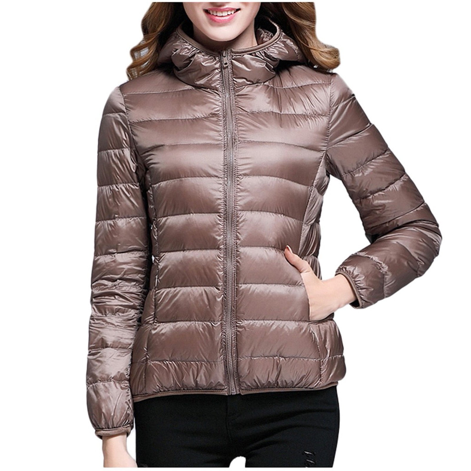 Fanxing Clearance Deals Womens Puffer Jacket Zip Up Puffy Jacket