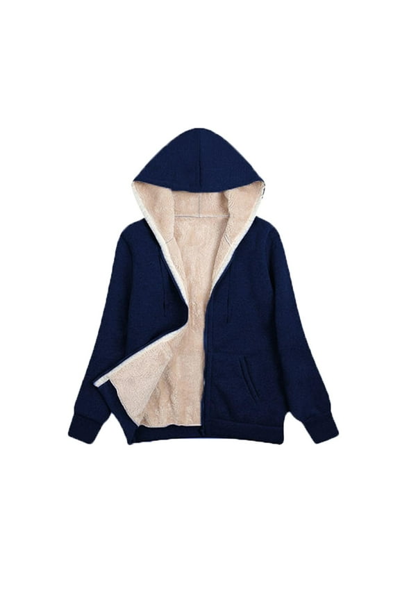 Womens Winter Coats for Women 2025 Fashion Oversized Warm Sherpa Jackets Casual Fuzzy Fleece Lined Coats Hoodies Plus Size Long Sleeve Hooded Cardigan Outerwear with Pockets