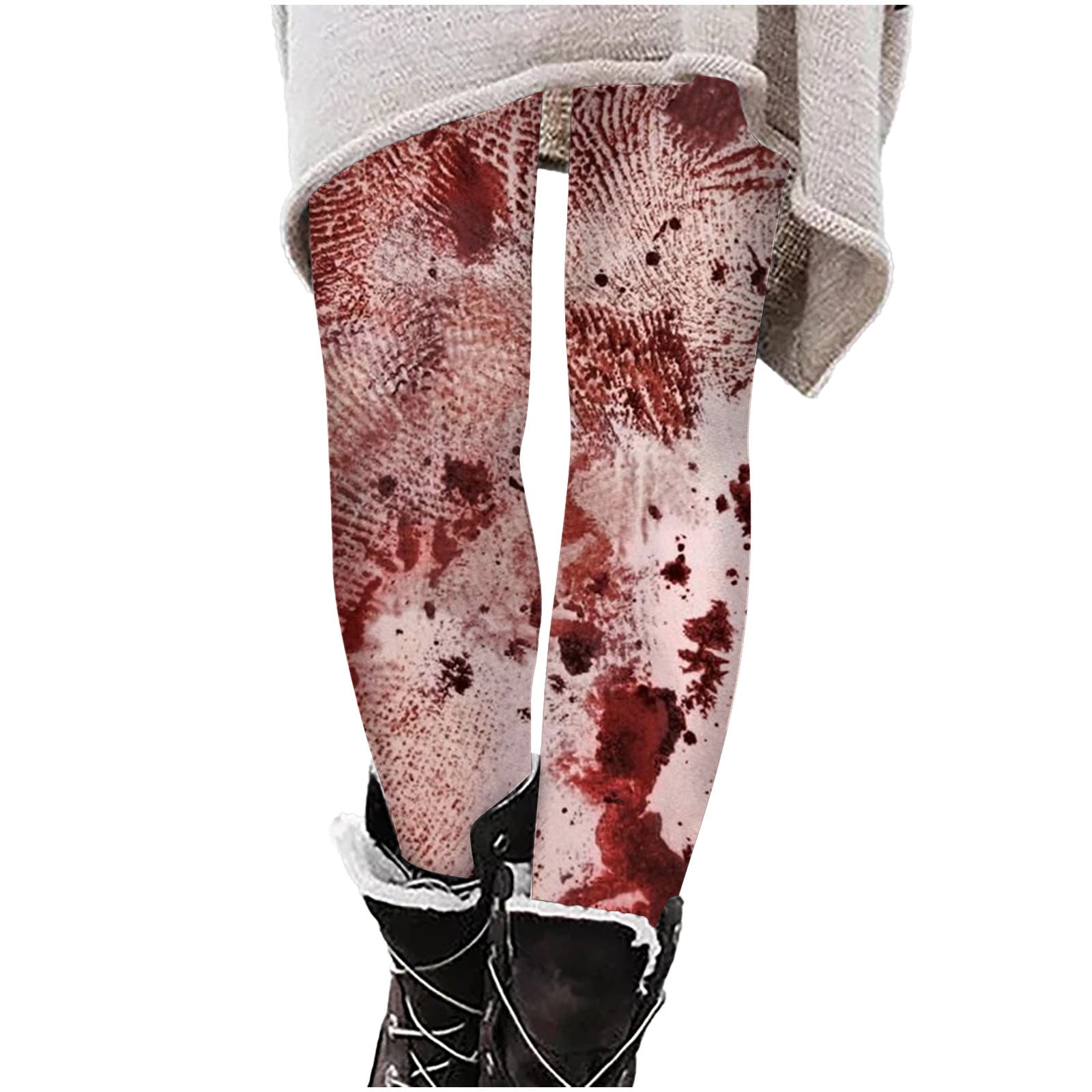 Fanxing Clearance Womens Ultra Soft Halloween Leggings Blood
