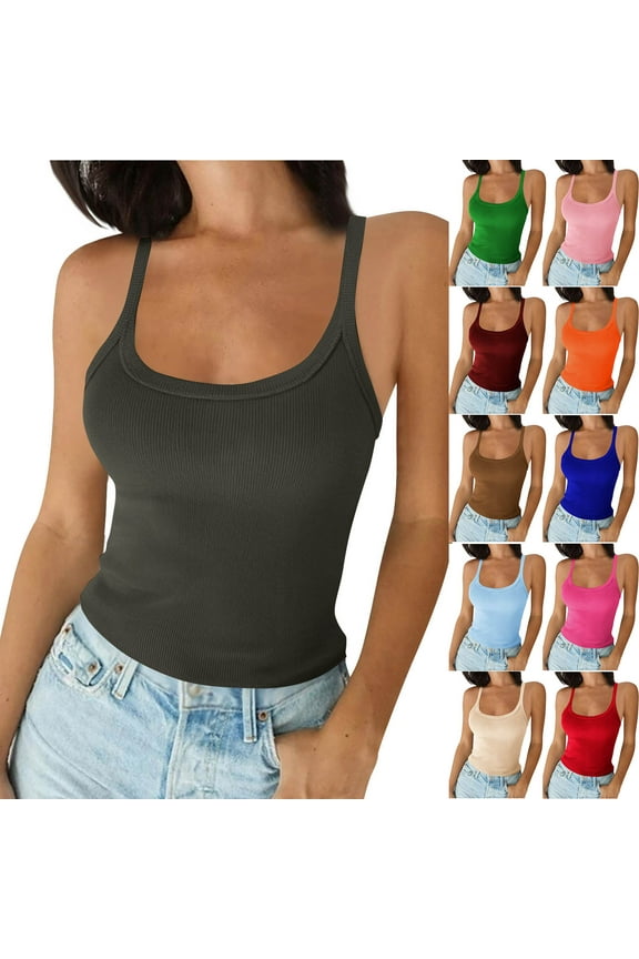 Coffee Womens Boat Neck Camisole Xs Spaghetti Strap Tank Tops Summer Basic Crop Tops (Women's Petite XS-2XL)