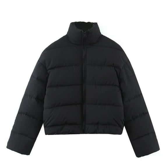 Fanxing Corduroy Puffer Jacket for Women Lightweight Quilted Bomber Jacket Outwear Solid Color Casual Button Down Down Coat