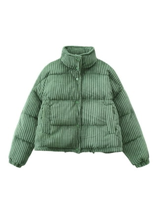 Fluffy corduroy puffer coat hot sale