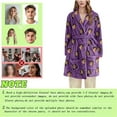 thumbnail image 1 of Fanxing Custom Robes for Women Personalized Face Robe Flannel Nightwear Customized Bathrobes Sleepwear Short Shaggy Purple 2XL, 1 of 6