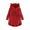 thumbnail image 1 of Fanxing Cute Cat Ear Hooded Sweatshirts for Women 2025 Yes I'm Still Freezing Printed Fleece Sweatshirt Fall Winter Sherpa Lined Hoodies Pullover Christmas Casual Tunic Tops S-XXL, 1 of 2