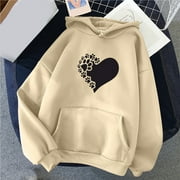 Fanxing Cute Heart Sweatshirts for Teen Girls Juniors Trendy Graphic Hoodies Breathable Long Sleeve Pullover Sweater Loose Fit Sweatshirt with Hood Past Orders At Walmartome Beige,XXL