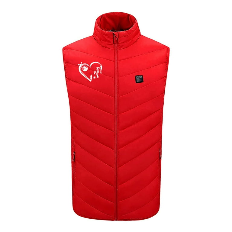 Fanxing Deals of The Day Clearance Prime Heated Vest Coats for Teen Boy Girls Heated Vest Washable Heated Coat with Pocket Stand Collar Zipper
