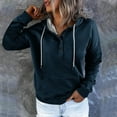 thumbnail image 1 of Fanxing Fall Clearance Women Quarter Button Down Hoodies Athletic Sweatshirt Sweater Fall Casual Pullover Tops Blouse for Junior S,M,L,XL,XXL, 1 of 5