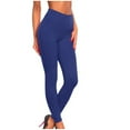 thumbnail image 1 of Fanxing Fall Leggings for Women 2025 High Waisted Tummy Control Compression Legging Pant Fitness Stretch Butt Lifting Yoga Pants Cyber & Week Deals Dark Blue,XXL, 1 of 4