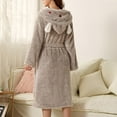 thumbnail image 1 of Fanxing Fannel Robes for Women Tie Dye Shawl Collar Plush Bathrobe Thick Warm Nightgown with Pockets Fluffy Sleepwear Gray M, 1 of 7