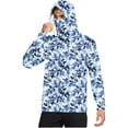 thumbnail image 1 of Fanxing Fishing Hoodies for Men with Face Mask Camo Long Sleeve Hoodie Pullovers Upf 50+ Sun Protection Hiking Shirt Blue,L, 1 of 6