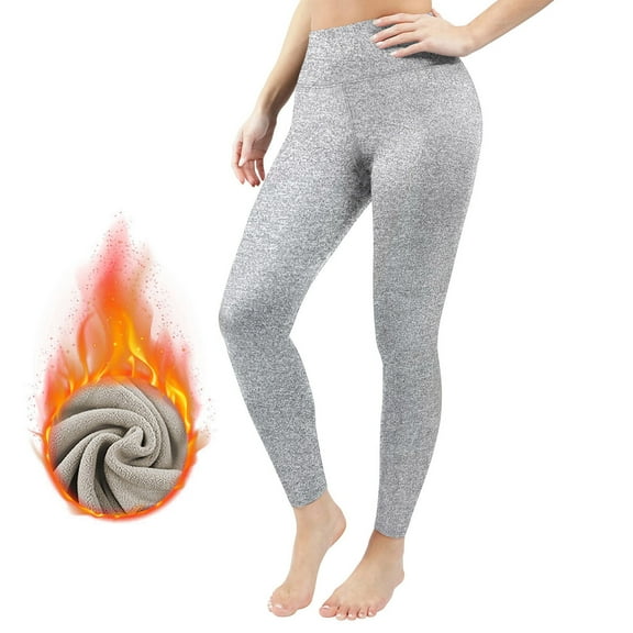 Fanxing Fleece Lined Leggings for Women Winter Warm Stretchy Yoga Pants Thermal Thicken Tight for Cold Weather Gray XL