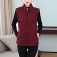 thumbnail image 1 of Fanxing Fleece Vest for Women Stand Collar Zip Up Sleeveless Sherpa Jakcet Winter Warm Lightweight Waistcoat with Pocket Wine 3XL, 1 of 4