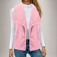 thumbnail image 1 of Fanxing Fuzzy Fleece Vest Women Casual Lapel Polar Sherpa Cardigan Lightweight Open Front Warm Gilet Waistcoat Pink 2XL, 1 of 7