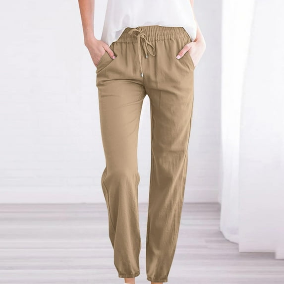 Fanxing Girls Cargo Pants, Elastic Waist Drawstring Loose Tapered Multi Pockets Cargo Jogger Pants for Girl Clearance Sale S,M,L,XL,XXL,XXXL