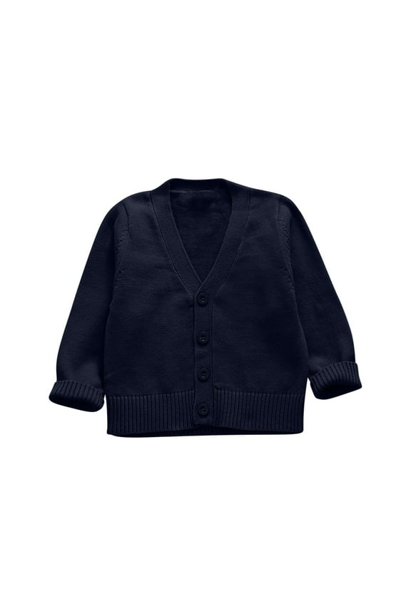 Girls Knit Cardigan Button Down Sweater Cardigans Kids Fashion Knitted Sweaters Jacket Long Sleeve School Uniform Fall Jackets Under 20 Navy,M