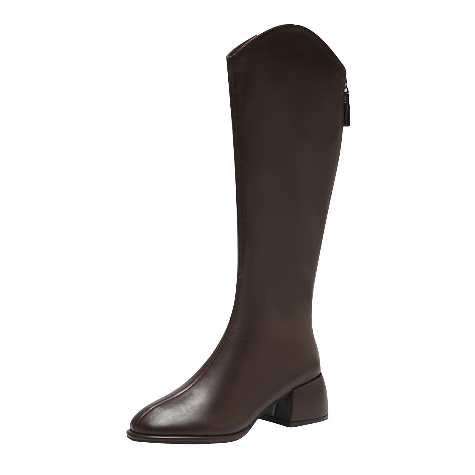 BOGO SALE Knee High GoGo Boots 4-inch Chunky Heel Y-PS-SLICK-100