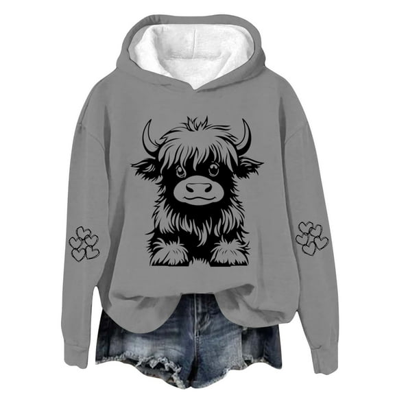 Fanxing Graphic Hoodies Under 10 Dollars Juniors Hoodies Fall Casual Long Sleeve Pullover Oversized Sweatshirts with Pocket for Teen Girls