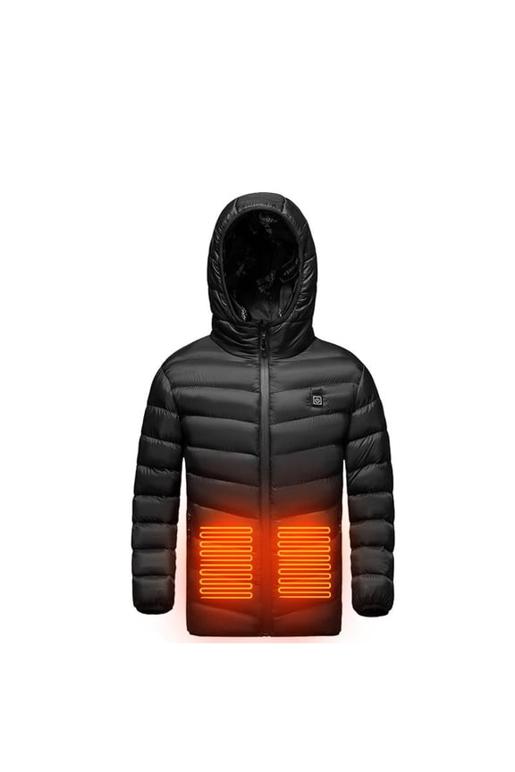 Heated Jacket for Boys Girls Heating Jacket Winter Outdoor Electric Heating Jackets Sports Thermal Coat Heatable Down Jacket Hooded Coats