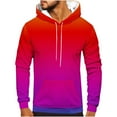 thumbnail image 1 of Fanxing Hoodies for Men Big & Tall Tie Dye Graphic Fleece Sweatshirts Long Sleeve Pullover Drawstring Hoody Sweatshirt with Pockets November Deals Hot Pink,M, 1 of 6